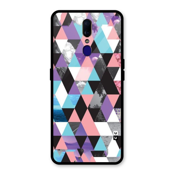 Abstract Splash Triangles Glass Back Case for Oppo F11