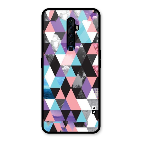 Abstract Splash Triangles Glass Back Case for Oppo Reno2 Z