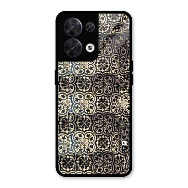 Abstract Tile Glass Back Case for Oppo Reno8 5G