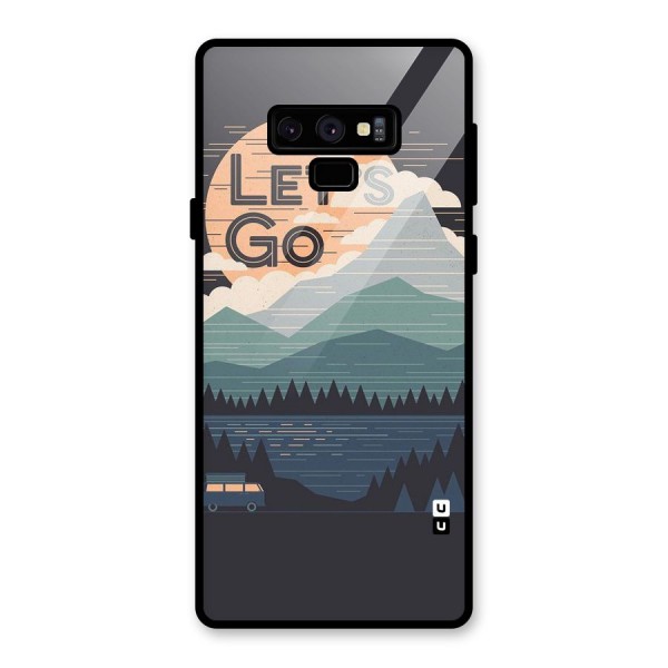 Abstract Travel Glass Back Case for Galaxy Note 9