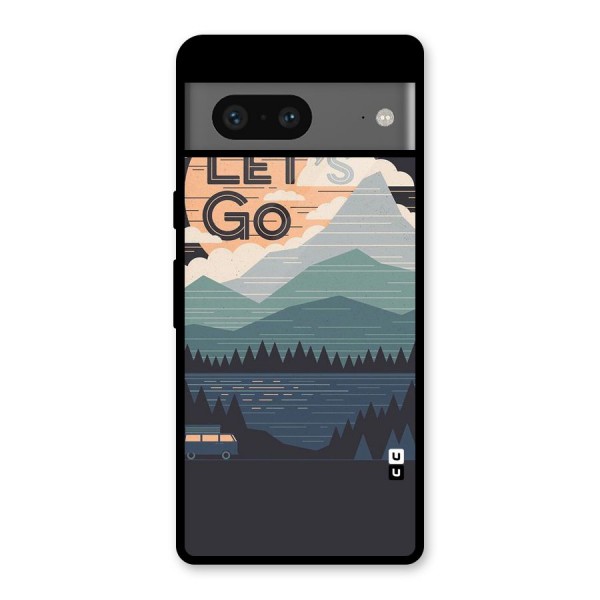 Abstract Travel Glass Back Case for Google Pixel 7