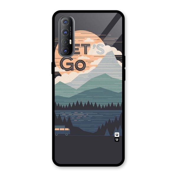 Abstract Travel Glass Back Case for Oppo Reno3 Pro