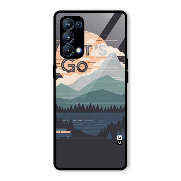 Abstract Travel Glass Back Case for Oppo Reno5 Pro 5G