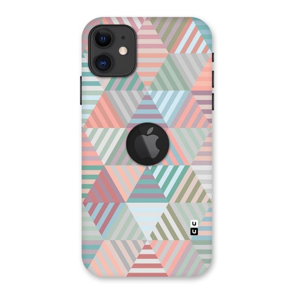 Abstract Triangle Lines Back Case for iPhone 11 Logo Cut