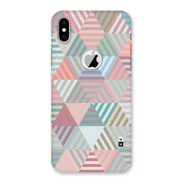 Abstract Triangle Lines Back Case for iPhone XS Logo Cut