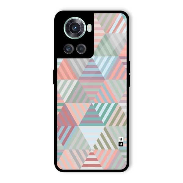 Abstract Triangle Lines Glass Back Case for OnePlus 10R