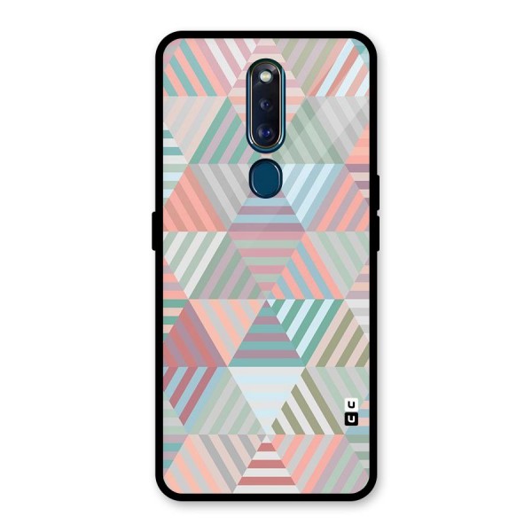 Abstract Triangle Lines Glass Back Case for Oppo F11 Pro