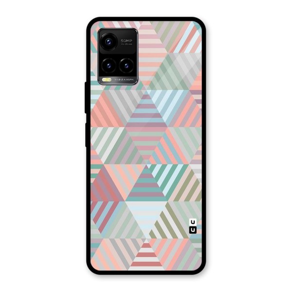 Abstract Triangle Lines Glass Back Case for Vivo Y21 2021