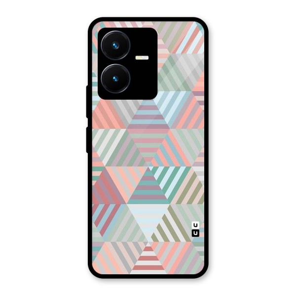 Abstract Triangle Lines Glass Back Case for Vivo Y22