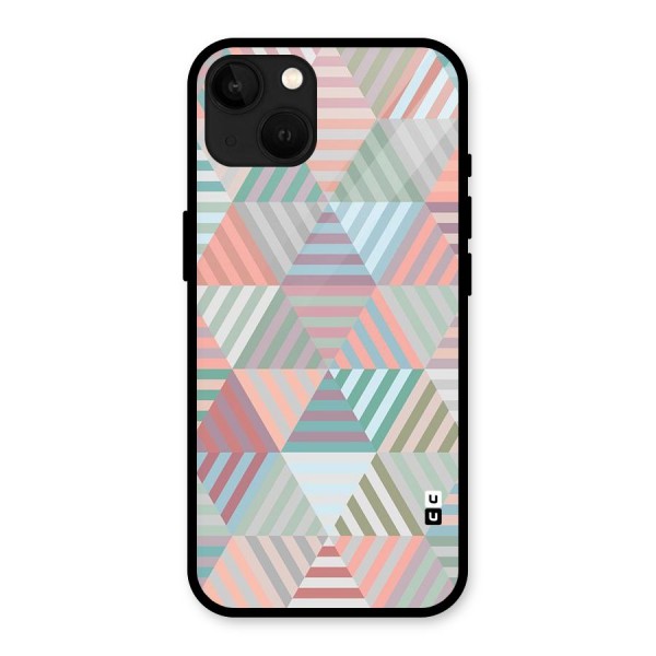 Abstract Triangle Lines Glass Back Case for iPhone 13