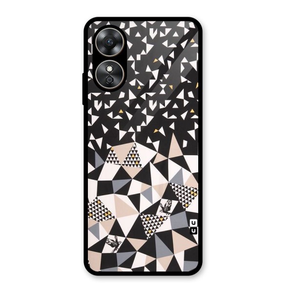 Abstract Varied Triangles Glass Back Case for Oppo A17