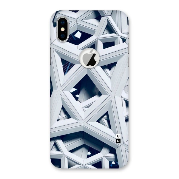 Abstract White Lines Back Case for iPhone X Logo Cut