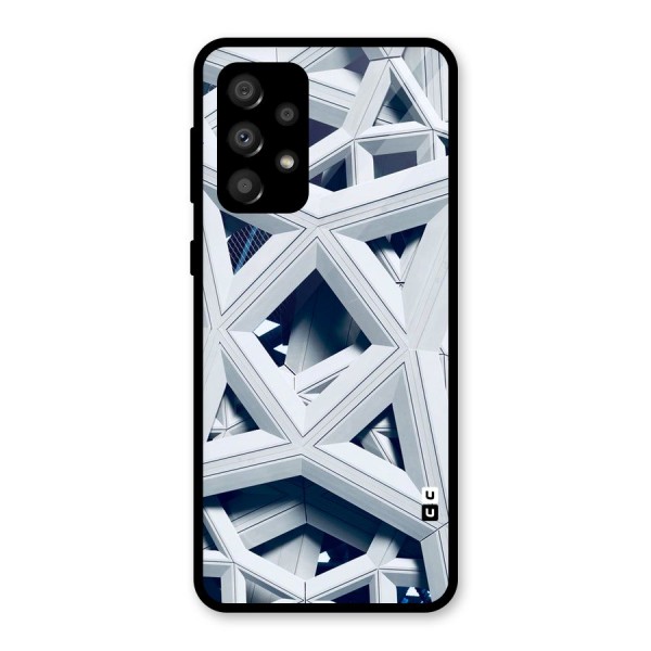 Abstract White Lines Glass Back Case for Galaxy A32