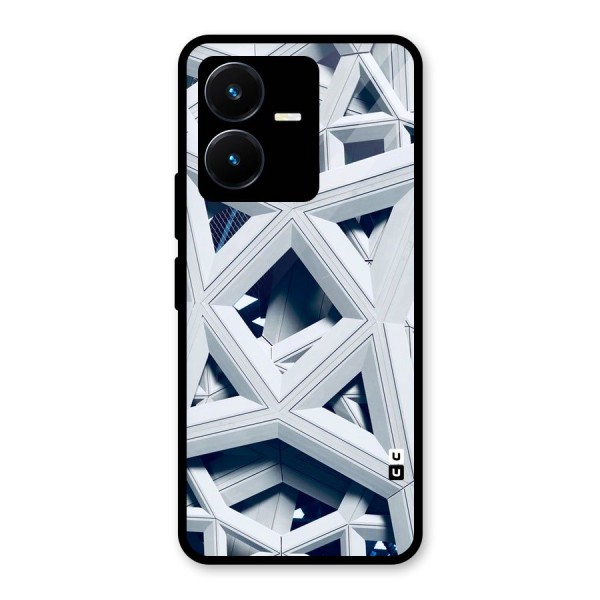 Abstract White Lines Glass Back Case for Vivo Y22