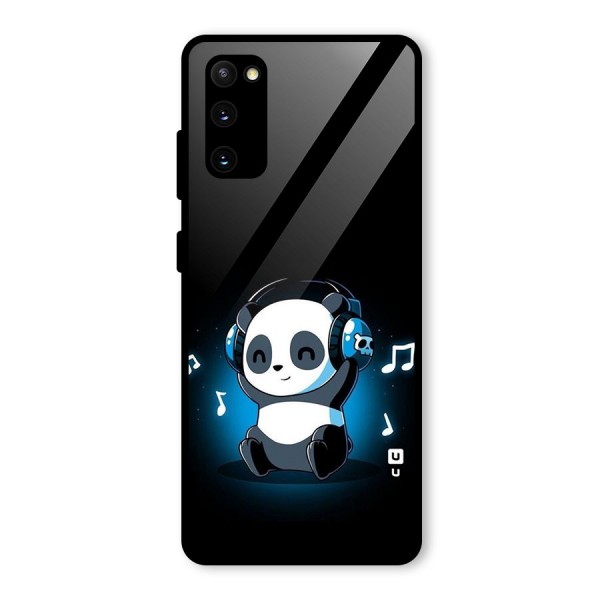 Adorable Panda Enjoying Music Glass Back Case for Galaxy S20 FE