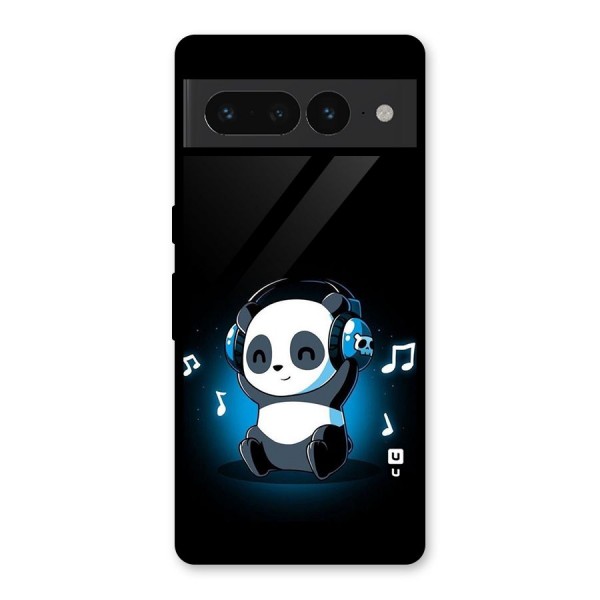 Adorable Panda Enjoying Music Glass Back Case for Google Pixel 7 Pro