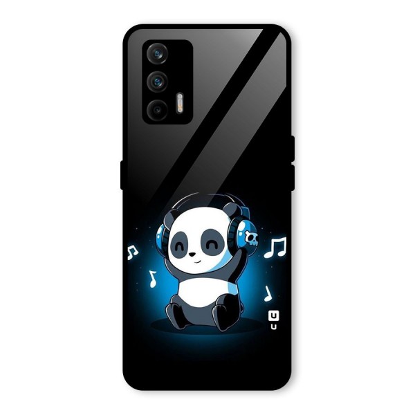 Adorable Panda Enjoying Music Glass Back Case for Realme X7 Max