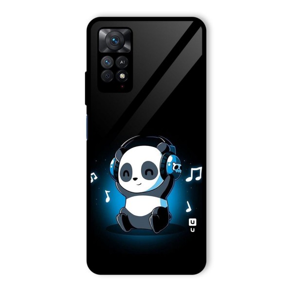 Adorable Panda Enjoying Music Glass Back Case for Redmi Note 11 Pro Plus 5G