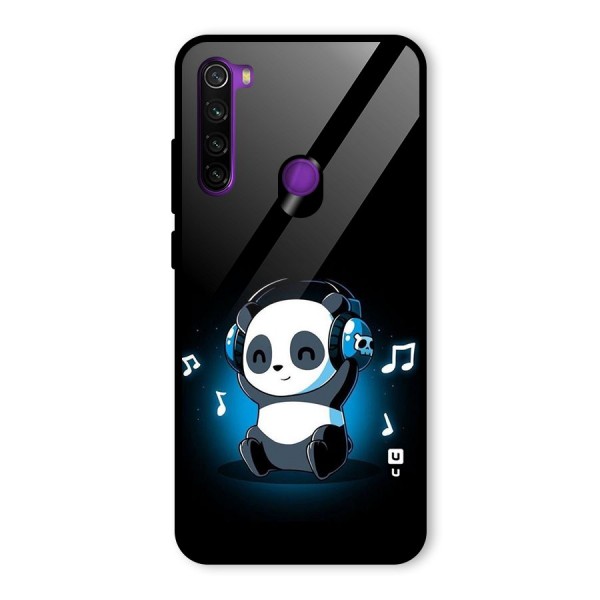Adorable Panda Enjoying Music Glass Back Case for Redmi Note 8