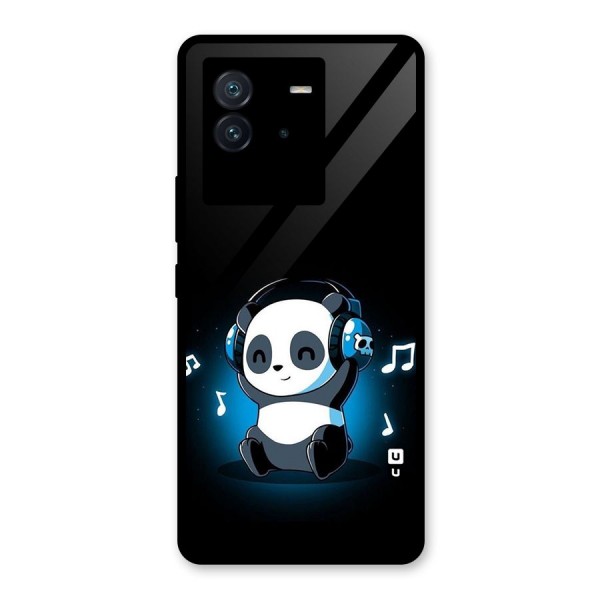 Adorable Panda Enjoying Music Glass Back Case for Vivo iQOO Neo 6 5G