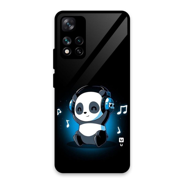 Adorable Panda Enjoying Music Glass Back Case for Xiaomi 11i HyperCharge 5G