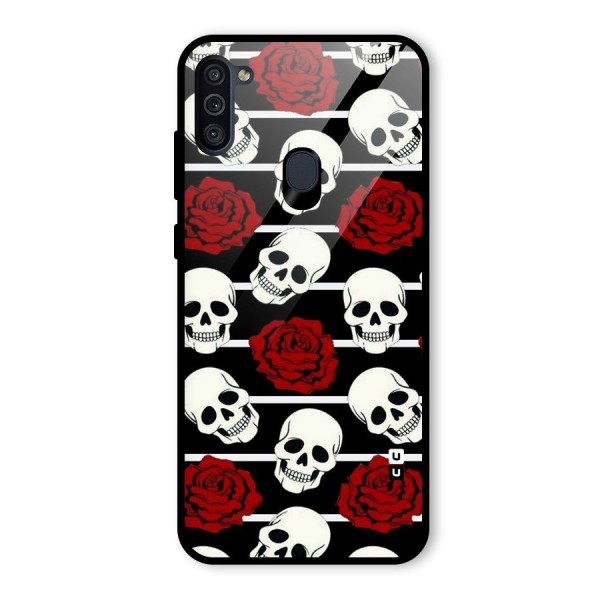 Adorable Skulls Glass Back Case for Galaxy M11