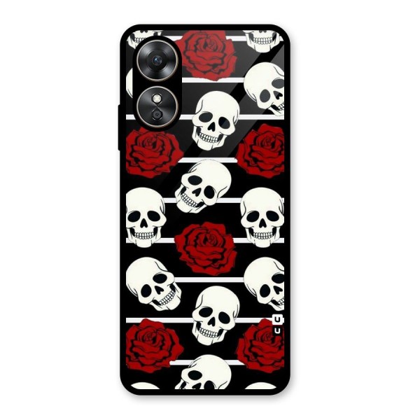 Adorable Skulls Glass Back Case for Oppo A17