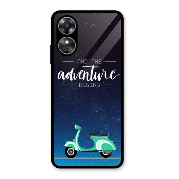 Adventure Scooter Glass Back Case for Oppo A17