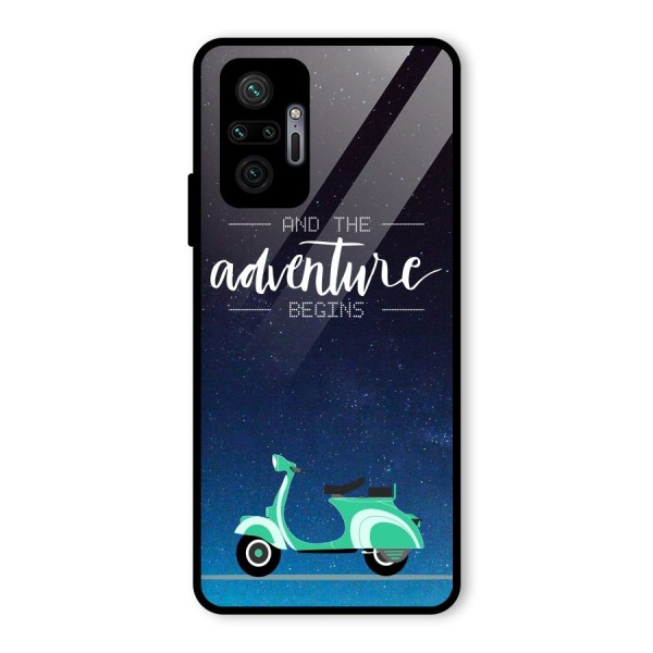 Adventure Scooter Glass Back Case for Redmi Note 10 Pro