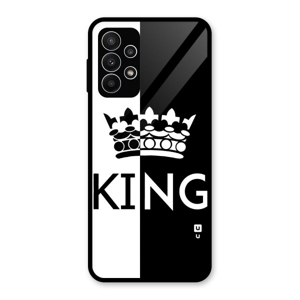 Aesthetic Crown King Glass Back Case for Galaxy A23