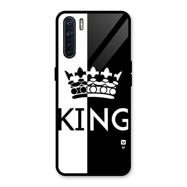 Aesthetic Crown King Glass Back Case for Oppo F15