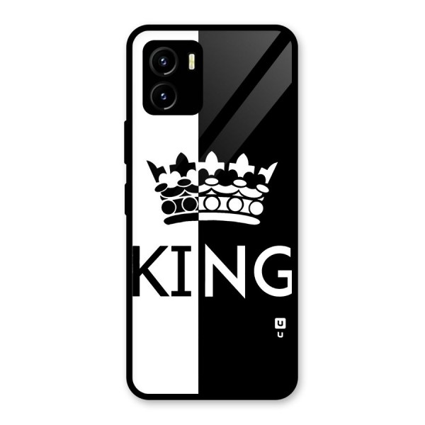 Aesthetic Crown King Glass Back Case for Vivo Y15s