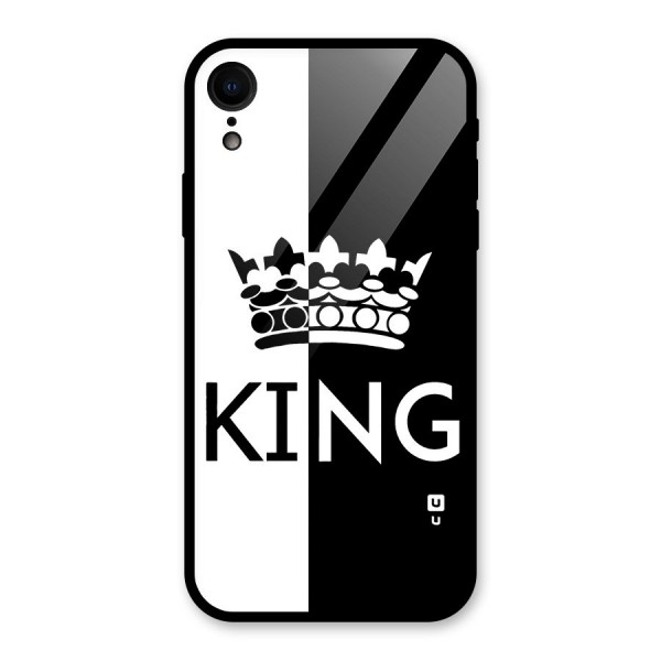 Aesthetic Crown King Glass Back Case for XR