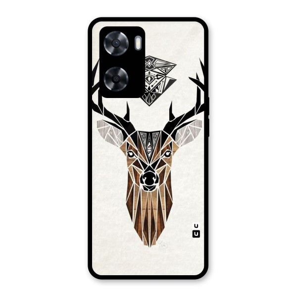 Aesthetic Deer Design Glass Back Case for Oppo A57 2022