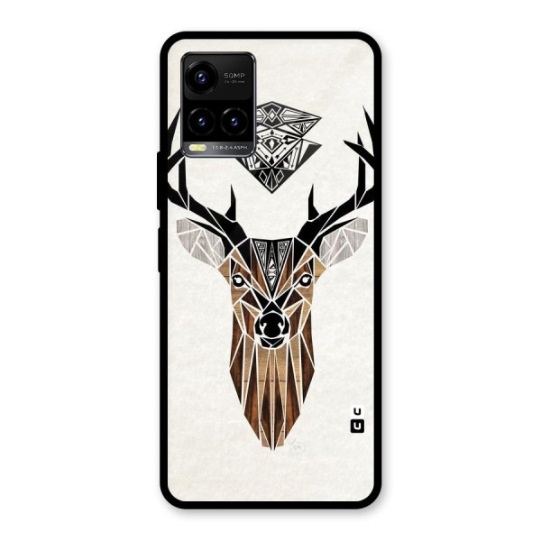 Aesthetic Deer Design Glass Back Case for Vivo Y21A