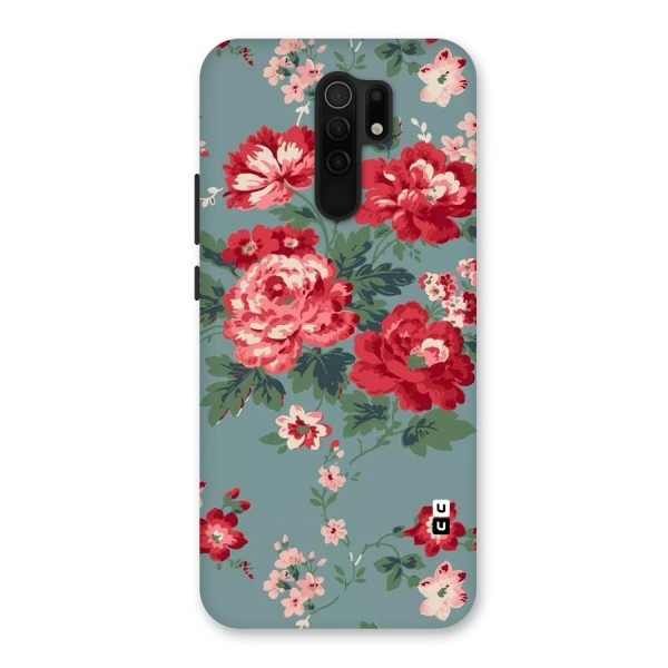 Aesthetic Floral Red Back Case for Redmi 9 Prime