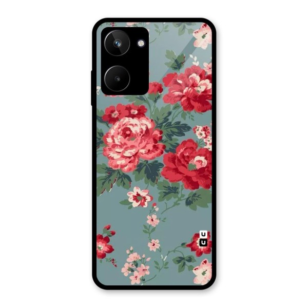 Aesthetic Floral Red Glass Back Case for Realme 10