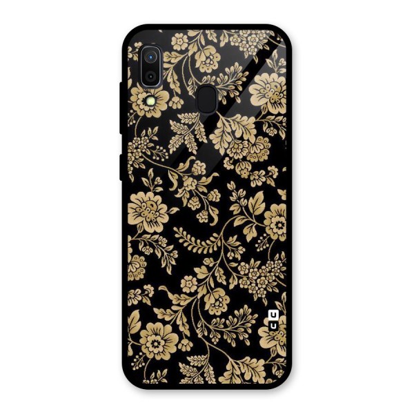 Aesthetic Golden Design Glass Back Case for Galaxy A30