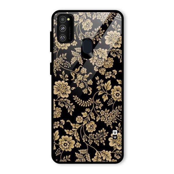 Aesthetic Golden Design Glass Back Case for Galaxy M21