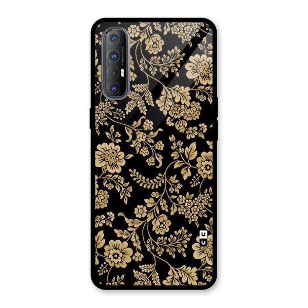 Aesthetic Golden Design Glass Back Case for Oppo Reno3 Pro