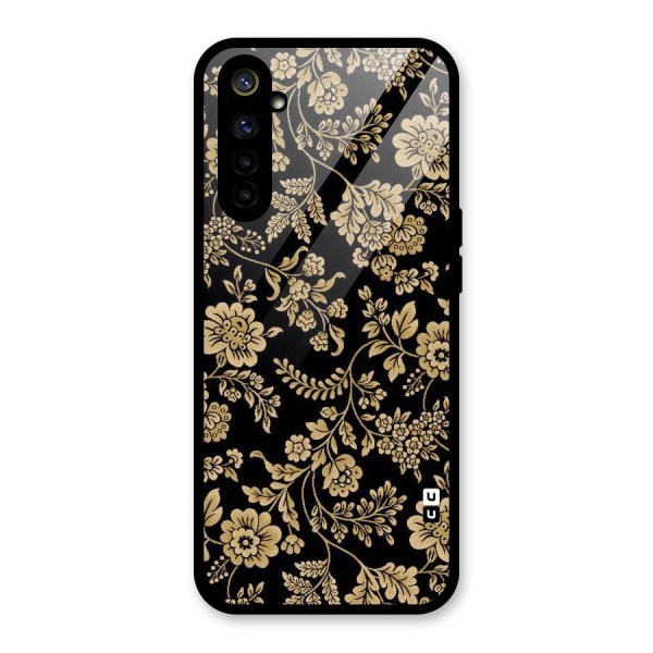 Aesthetic Golden Design Glass Back Case for Realme 6