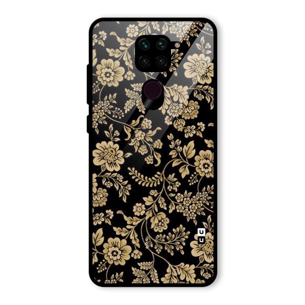 Aesthetic Golden Design Glass Back Case for Redmi Note 9