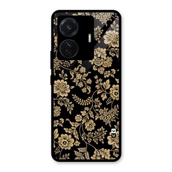 Aesthetic Golden Design Glass Back Case for Vivo T1 Pro