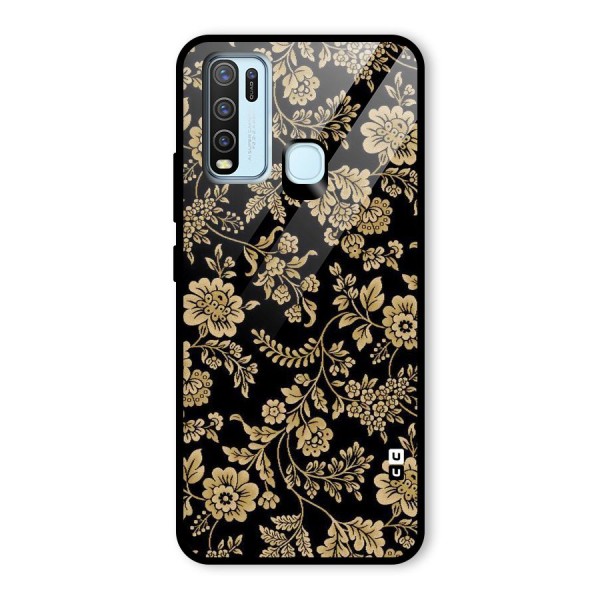 Aesthetic Golden Design Glass Back Case for Vivo Y50