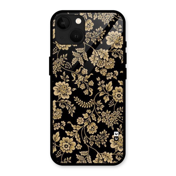 Aesthetic Golden Design Glass Back Case for iPhone 13