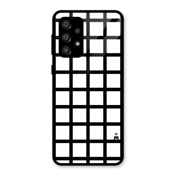 Aesthetic Grid Lines Glass Back Case for Galaxy A32