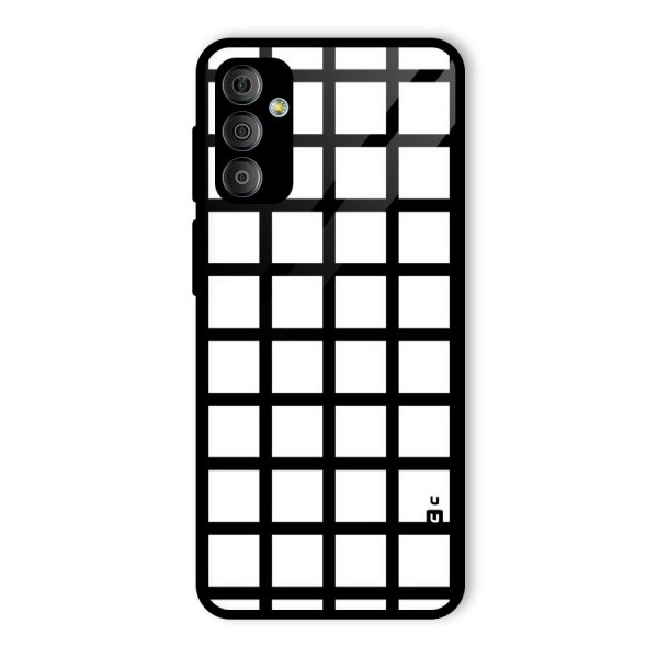 Aesthetic Grid Lines Glass Back Case for Galaxy F23