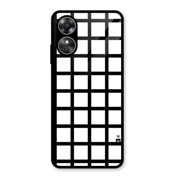 Aesthetic Grid Lines Glass Back Case for Oppo A17