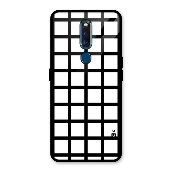 Aesthetic Grid Lines Glass Back Case for Oppo F11 Pro