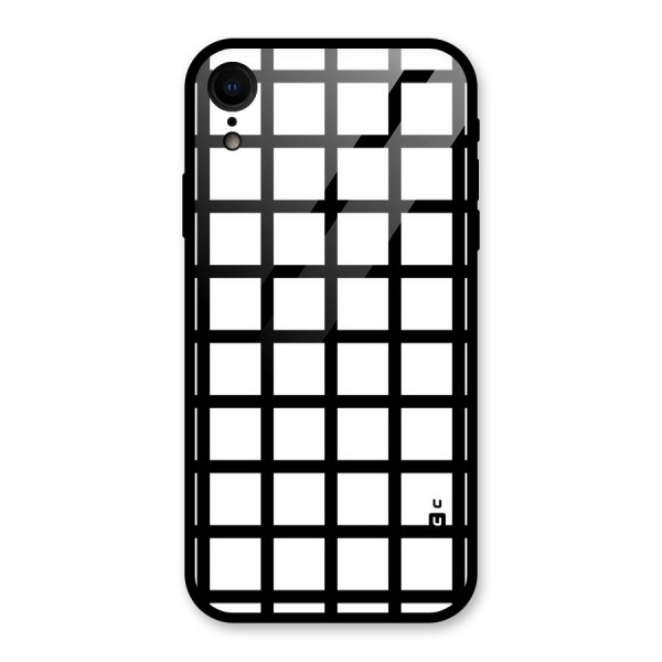 Aesthetic Grid Lines Glass Back Case for XR